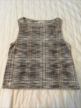 Max Studio Black & White Plaid Knit Tank